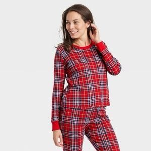 Red Plaid Pajama sleepwear pajama longsleeve top